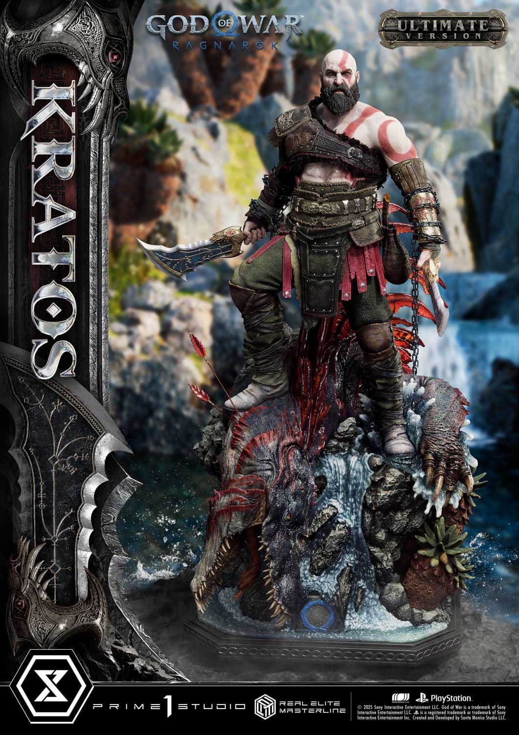 God of War: Ragnarok Real Elite Masterline Series Statue 1/3 Kratos Ultimate Bonus Version 95cm