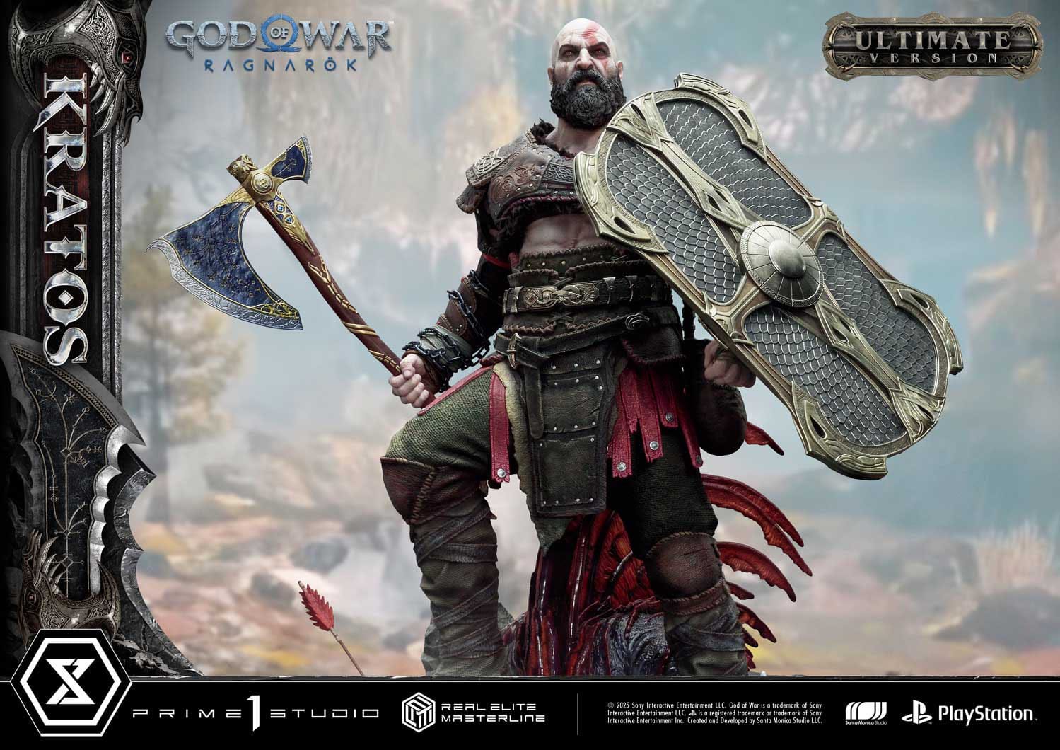 God of War: Ragnarok Real Elite Masterline Series Statue 1/3 Kratos Ultimate Bonus Version 95cm