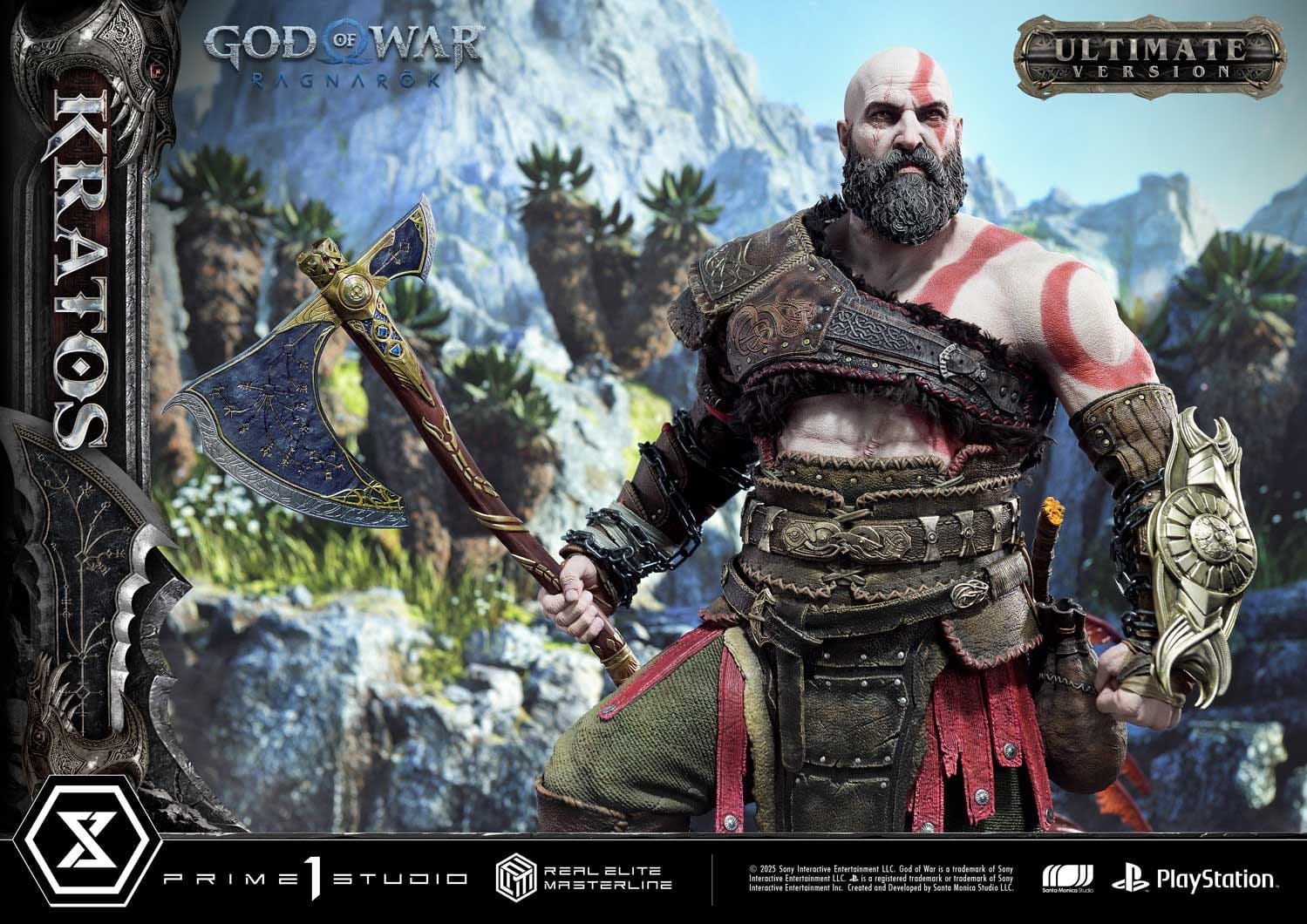God of War: Ragnarok Real Elite Masterline Series Statue 1/3 Kratos Ultimate Bonus Version 95cm