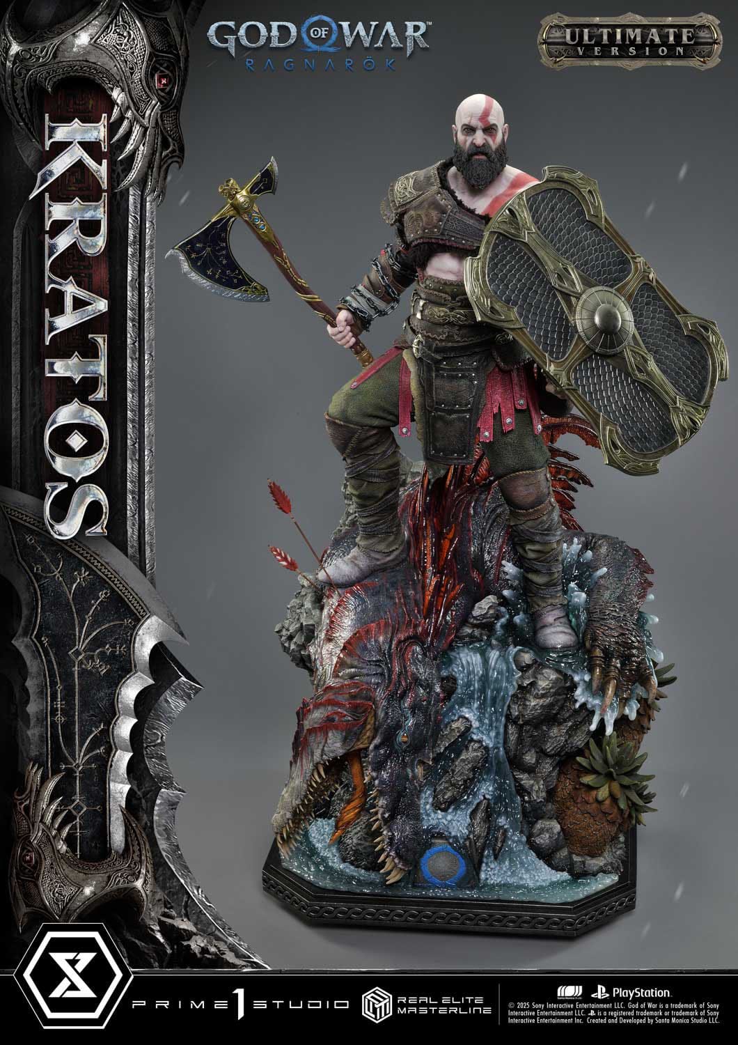 God of War: Ragnarok Real Elite Masterline Series Statue 1/3 Kratos Ultimate Bonus Version 95cm