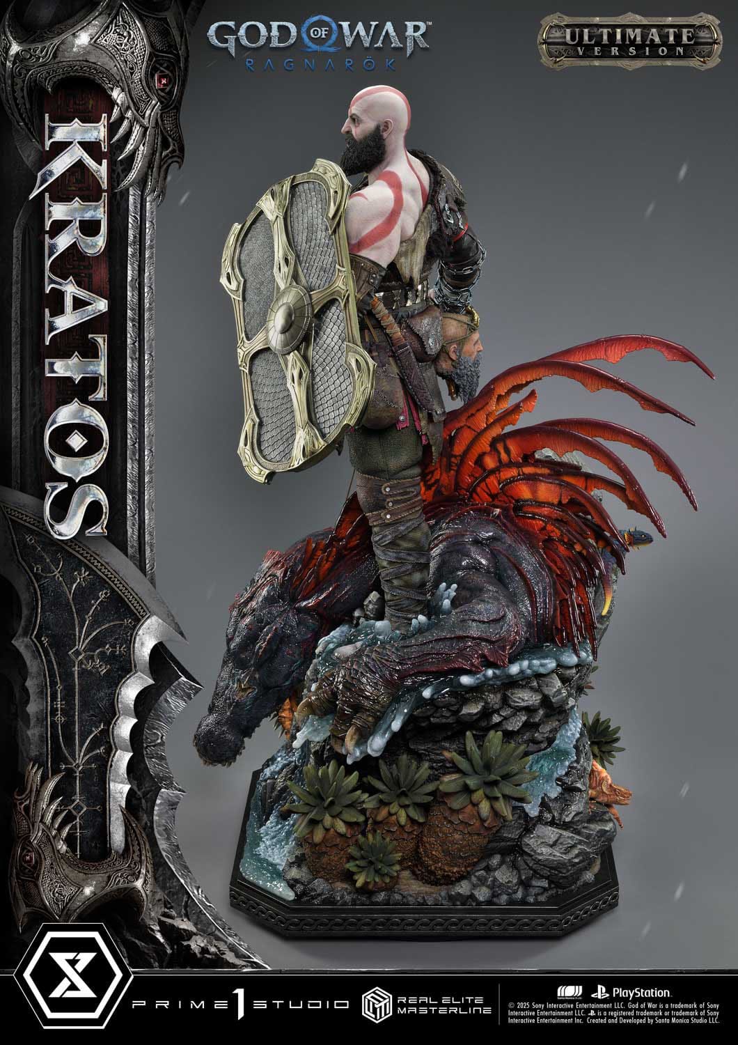 God of War: Ragnarok Real Elite Masterline Series Statue 1/3 Kratos Ultimate Bonus Version 95cm