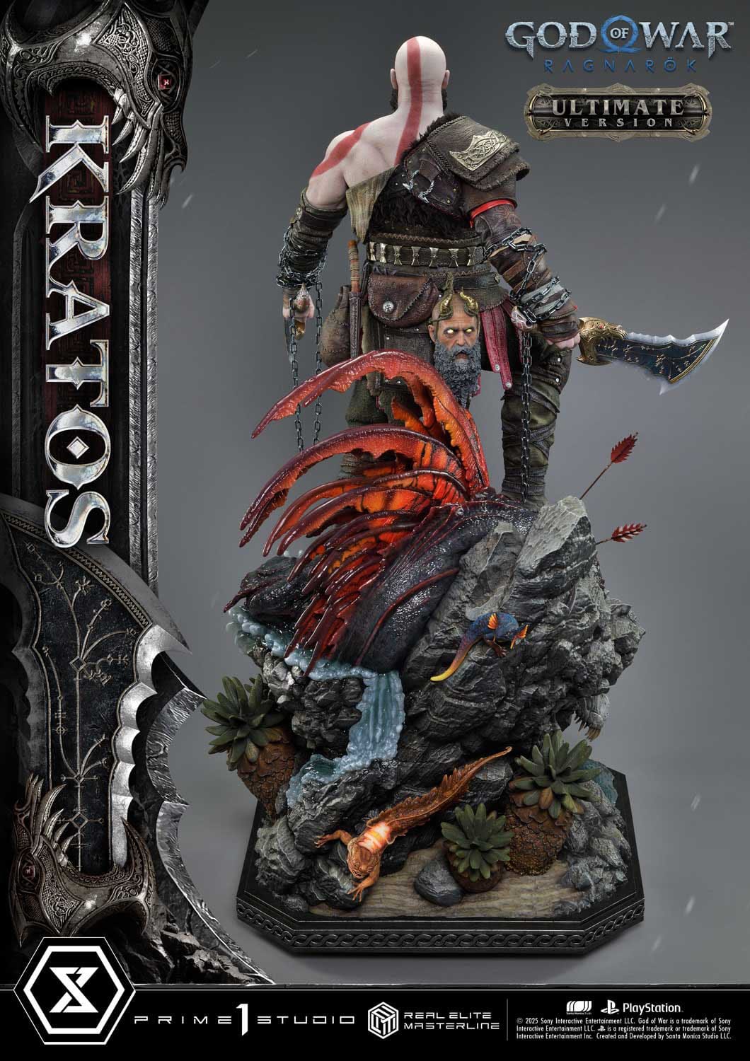 God of War: Ragnarok Real Elite Masterline Series Statue 1/3 Kratos Ultimate Bonus Version 95cm