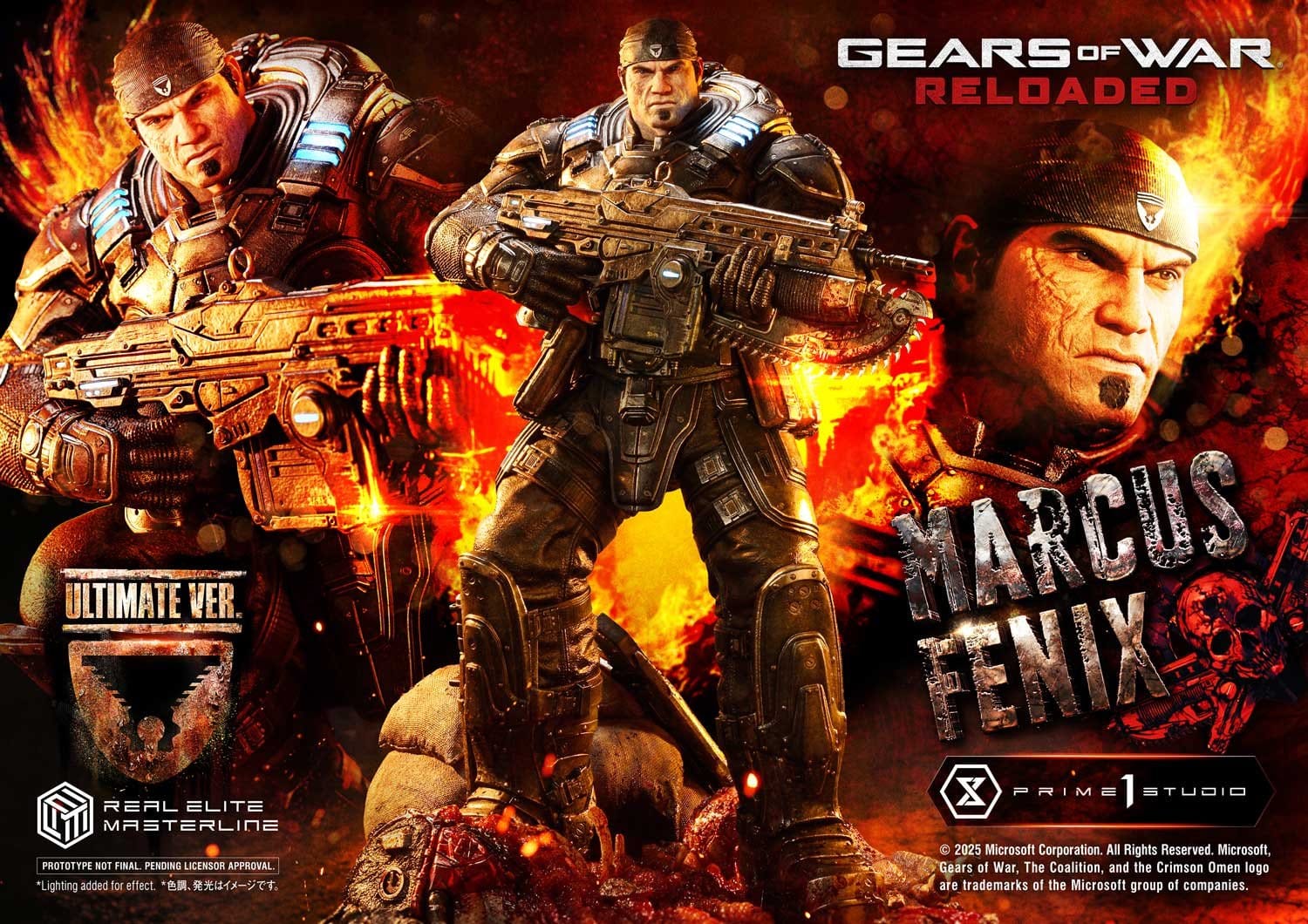 Gears of War: Reloaded Real Elite Masterline Series Statue 1/3 Marcus Fenix Ultimate Version 97cm