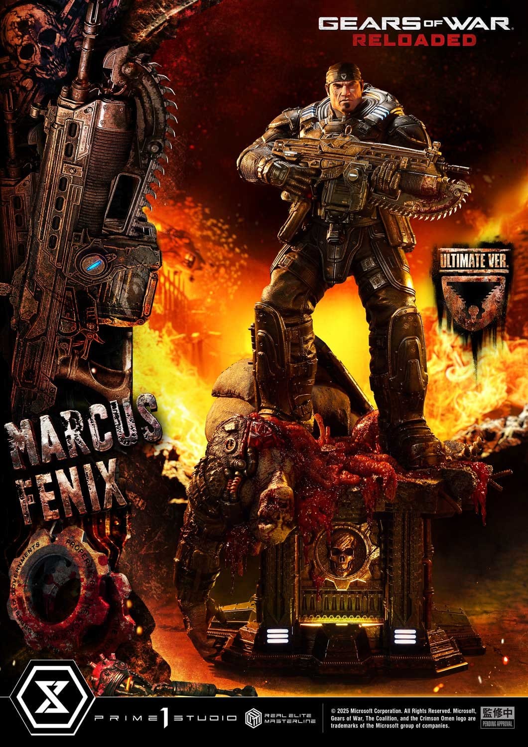 Gears of War: Reloaded Real Elite Masterline Series Statue 1/3 Marcus Fenix Ultimate Version 97cm