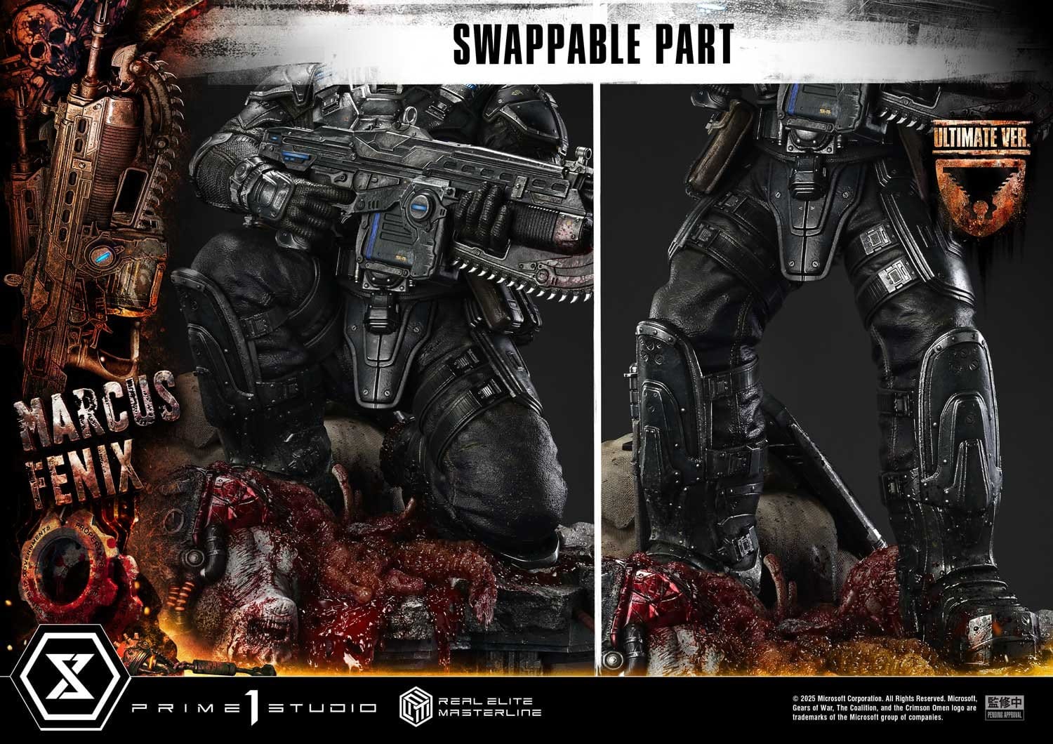 Gears of War: Reloaded Real Elite Masterline Series Statue 1/3 Marcus Fenix Ultimate Version 97cm