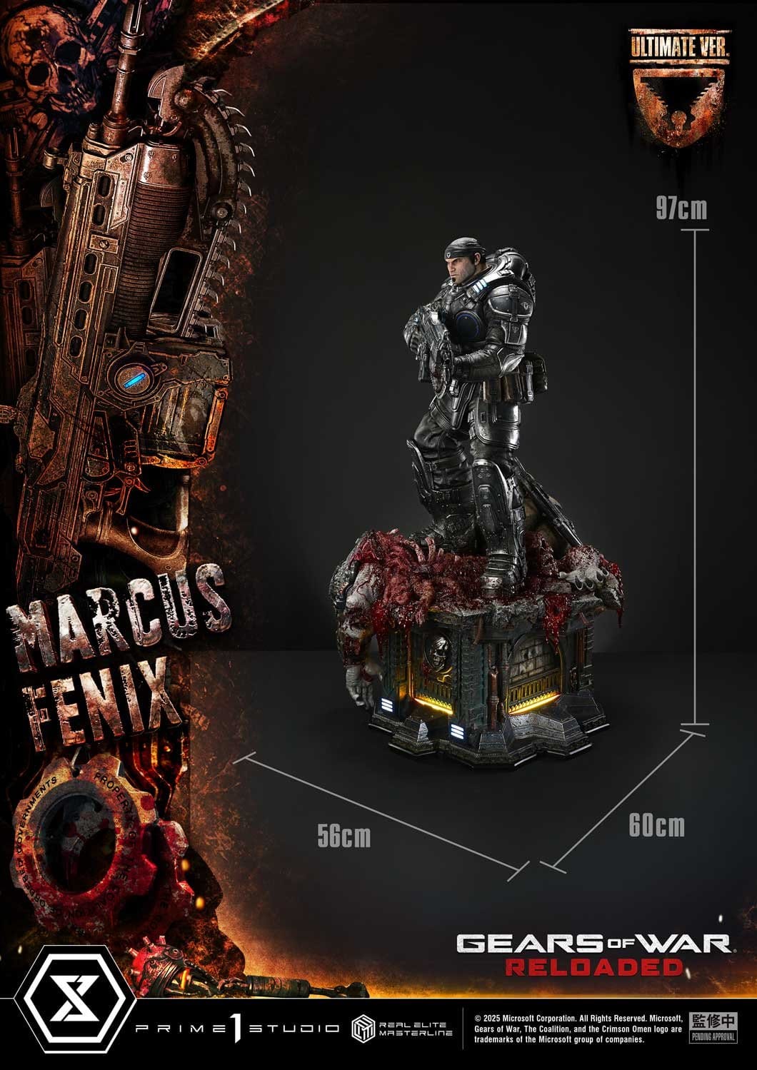 Gears of War: Reloaded Real Elite Masterline Series Statue 1/3 Marcus Fenix Ultimate Version 97cm