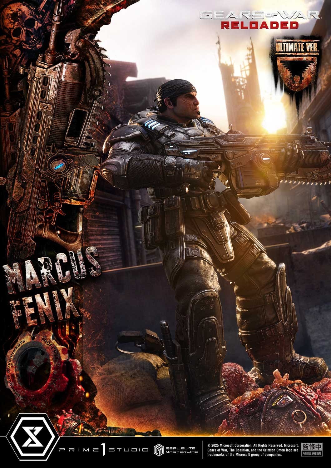Gears of War: Reloaded Real Elite Masterline Series Statue 1/3 Marcus Fenix Ultimate Version 97cm