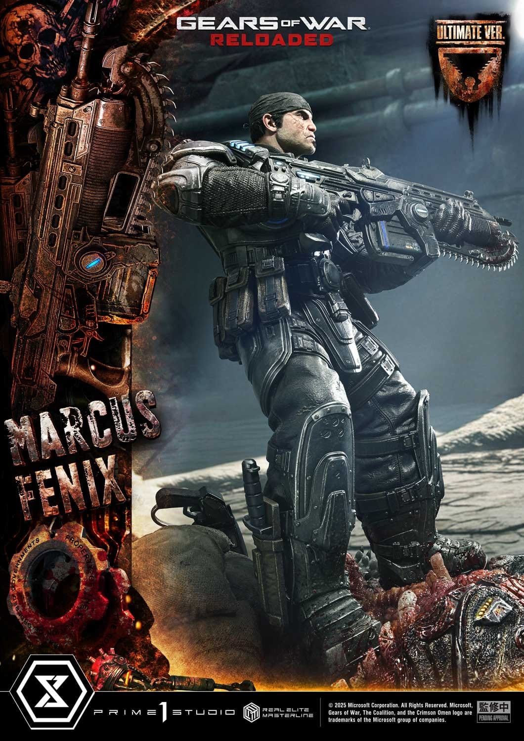 Gears of War: Reloaded Real Elite Masterline Series Statue 1/3 Marcus Fenix Ultimate Version 97cm