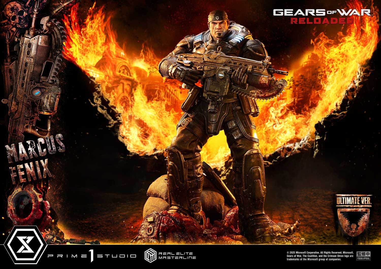 Gears of War: Reloaded Real Elite Masterline Series Statue 1/3 Marcus Fenix Ultimate Version 97cm
