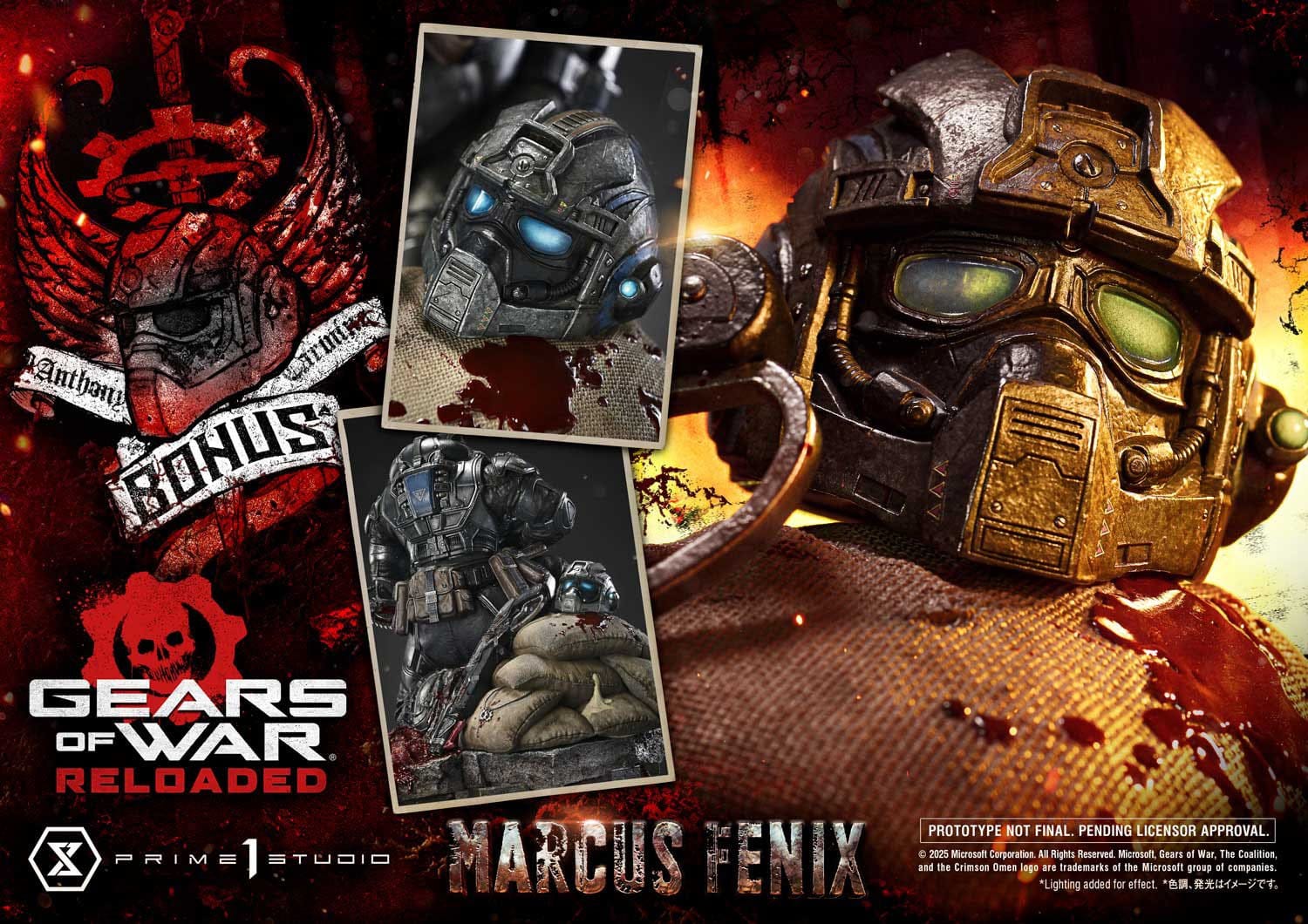 Gears of War: Reloaded Real Elite Masterline Series Statue 1/3 Marcus Fenix Ultimate Bonus Version 97cm