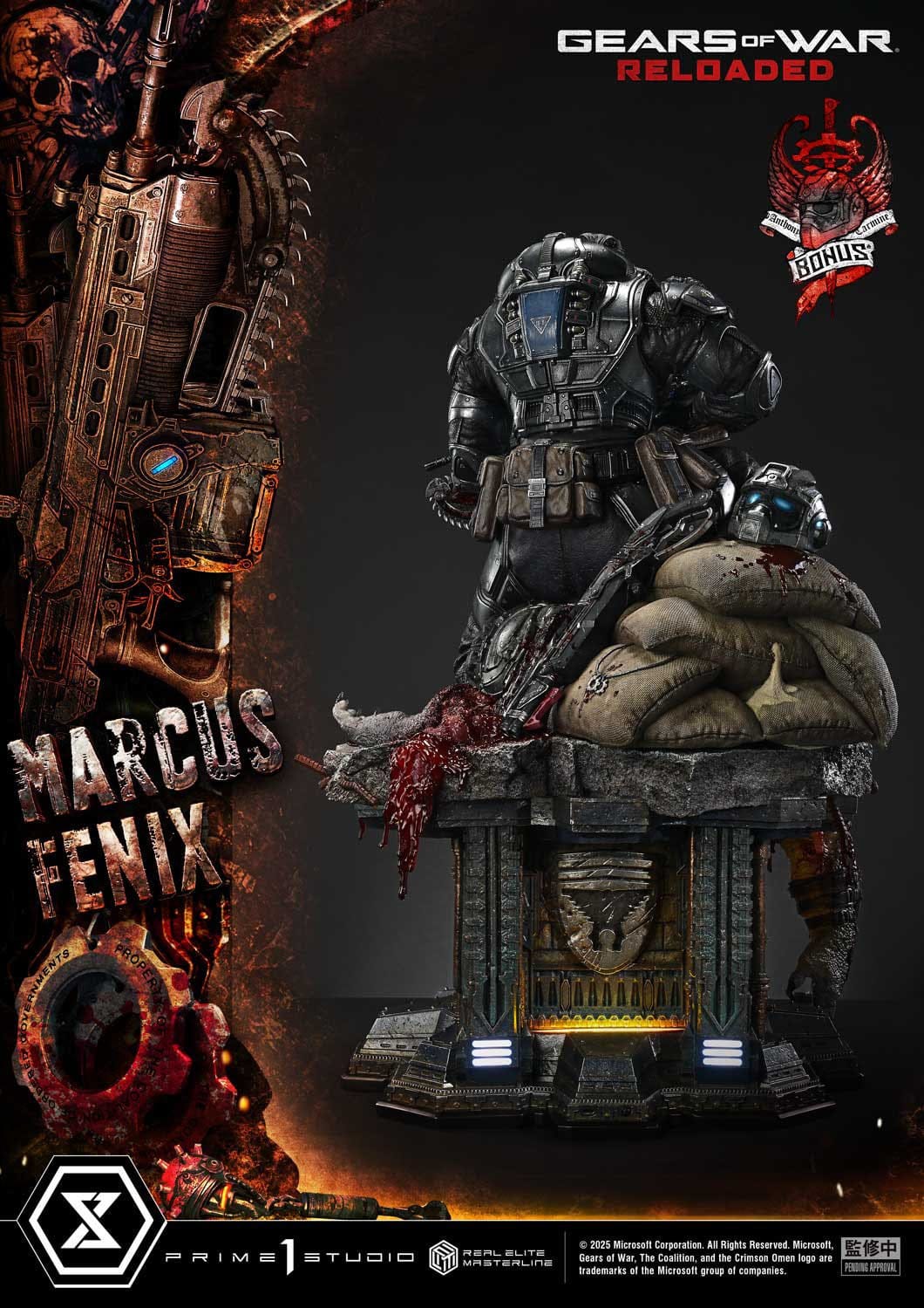 Gears of War: Reloaded Real Elite Masterline Series Statue 1/3 Marcus Fenix Ultimate Bonus Version 97cm
