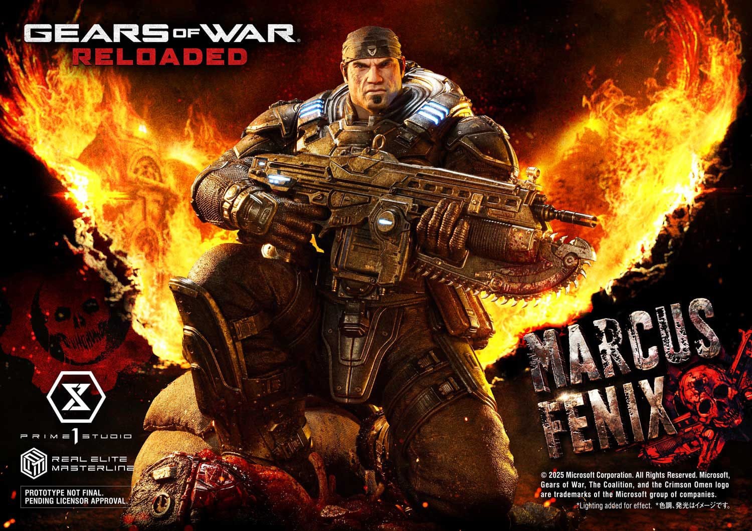 Gears of War: Reloaded Real Elite Masterline Series Statue 1/3 Marcus Fenix Ultimate Bonus Version 97cm