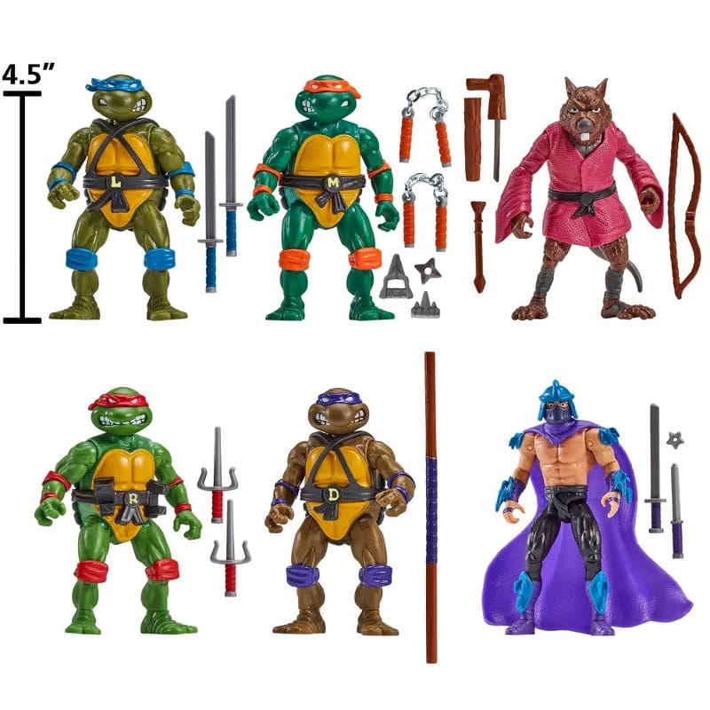 Teenage Mutant Ninja Turtles 6-Pack Action Figures 1988 Remastered