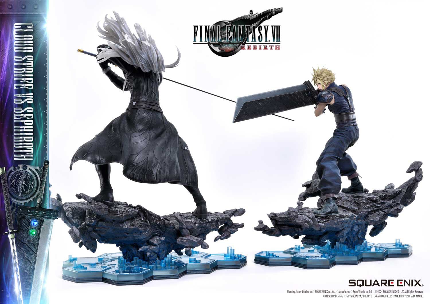 Final Fantasy VII Rebirth Statues 2-Pack 1/4 Cloud Strife vs Sephiroth 69cm