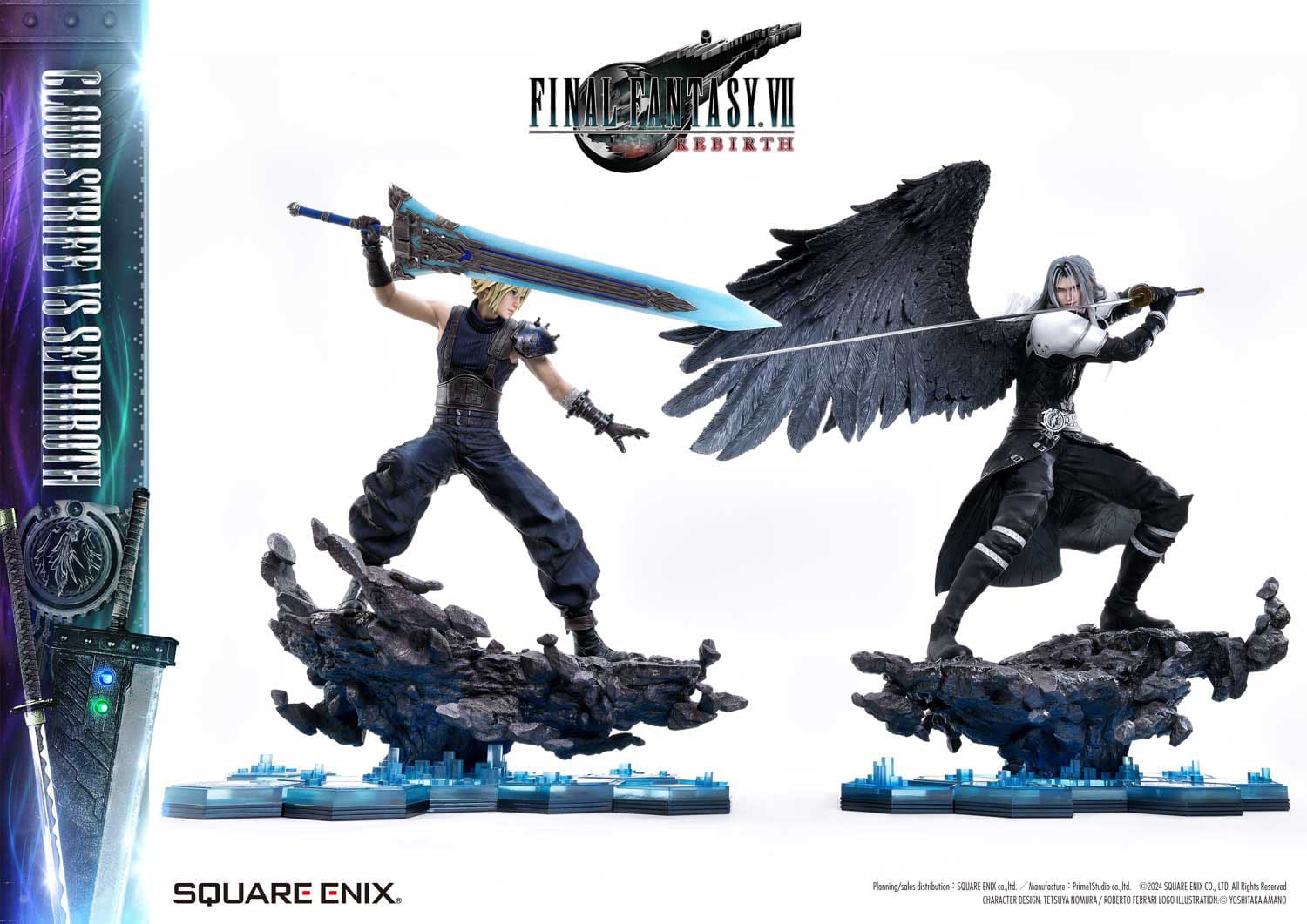Final Fantasy VII Rebirth Statues 2-Pack 1/4 Cloud Strife vs Sephiroth 69cm