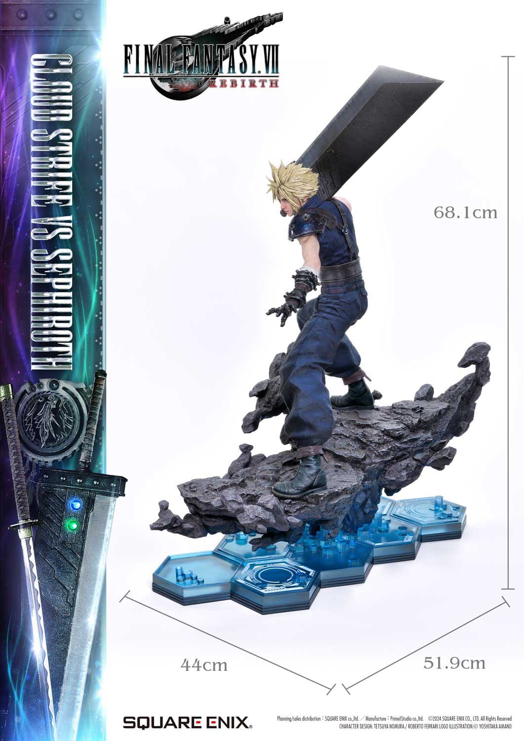 Final Fantasy VII Rebirth Statues 2-Pack 1/4 Cloud Strife vs Sephiroth 69cm
