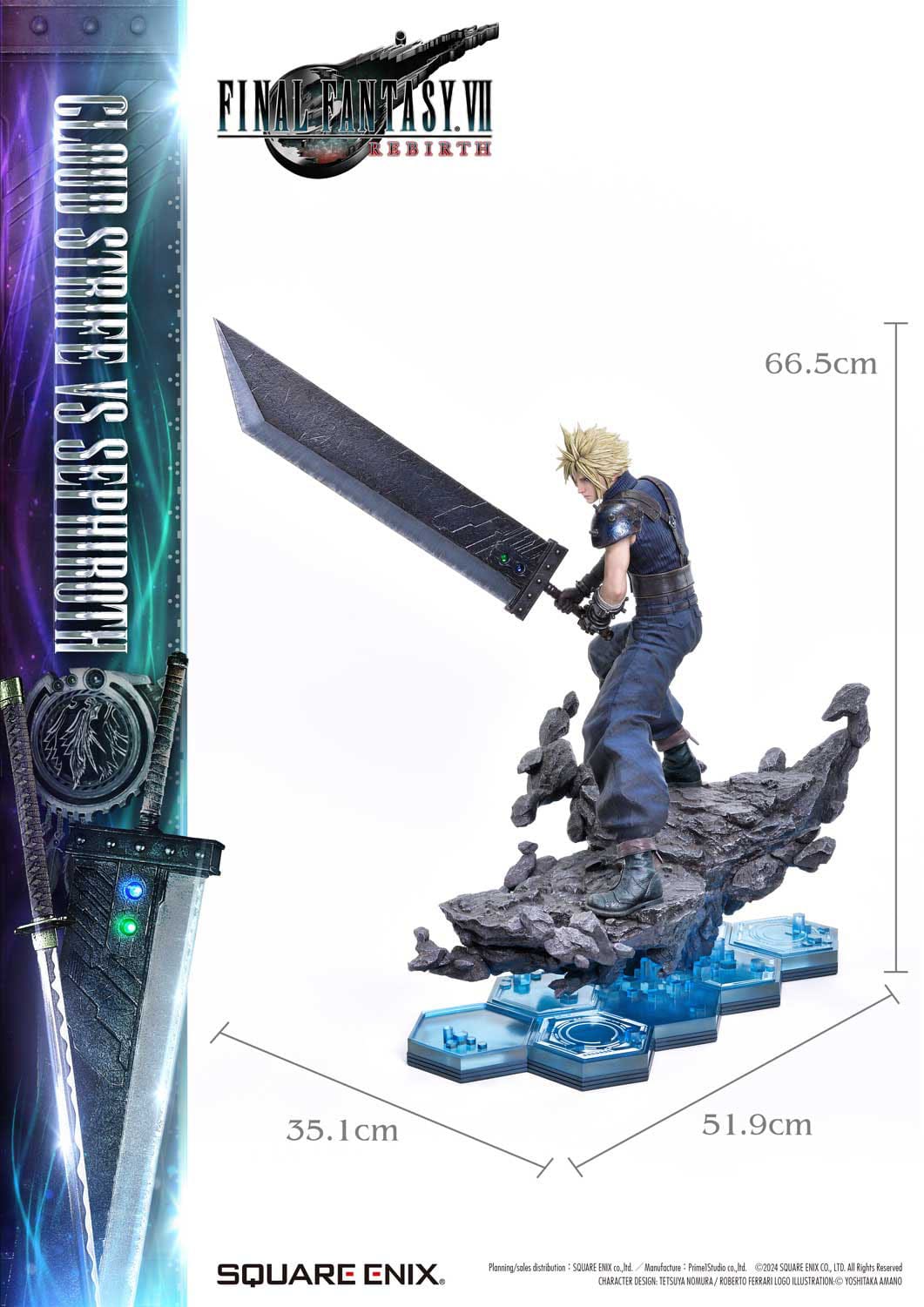 Final Fantasy VII Rebirth Statues 2-Pack 1/4 Cloud Strife vs Sephiroth 69cm