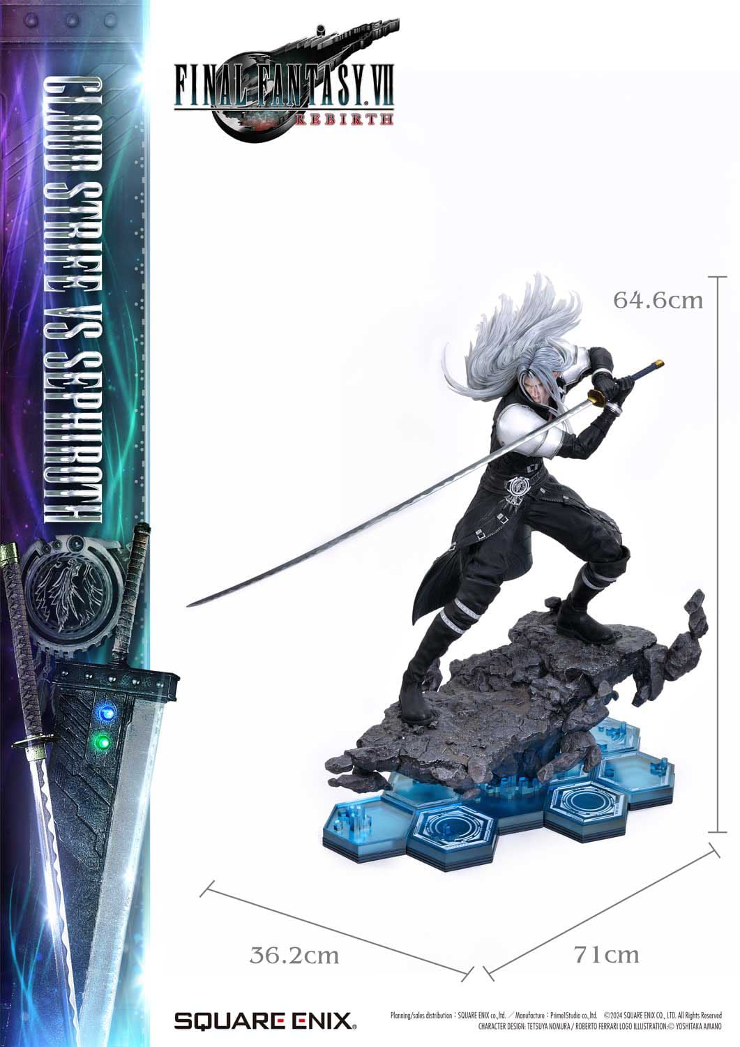 Final Fantasy VII Rebirth Statues 2-Pack 1/4 Cloud Strife vs Sephiroth 69cm
