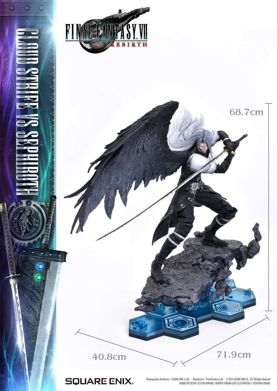 Final Fantasy VII Rebirth Statues 2-Pack 1/4 Cloud Strife vs Sephiroth 69cm