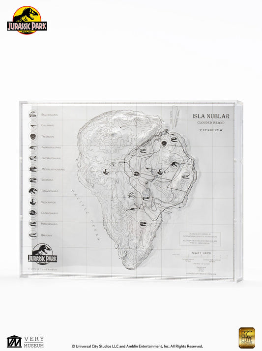 Jurassic Park Topographic Map Isla Nublar (Limited to 200 pieces Worldwide) - Loaded Dice