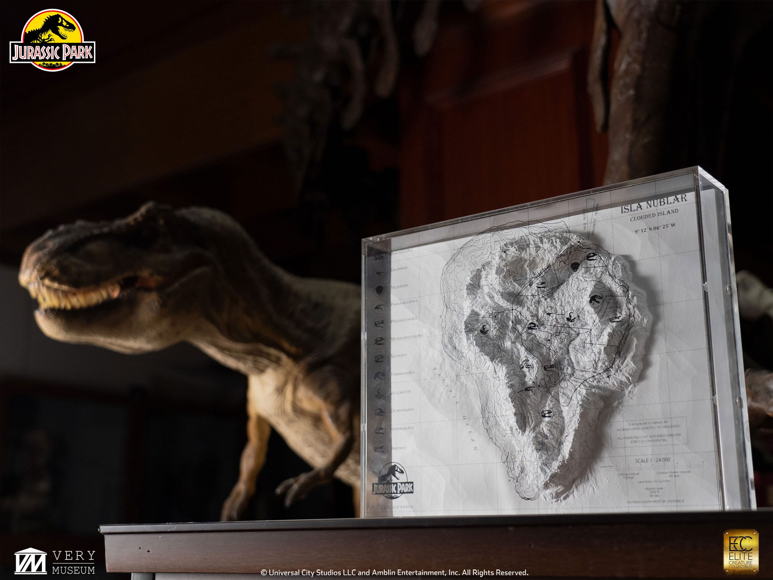 Jurassic Park Topographic Map Isla Nublar (Limited to 200 pieces Worldwide) - Loaded Dice