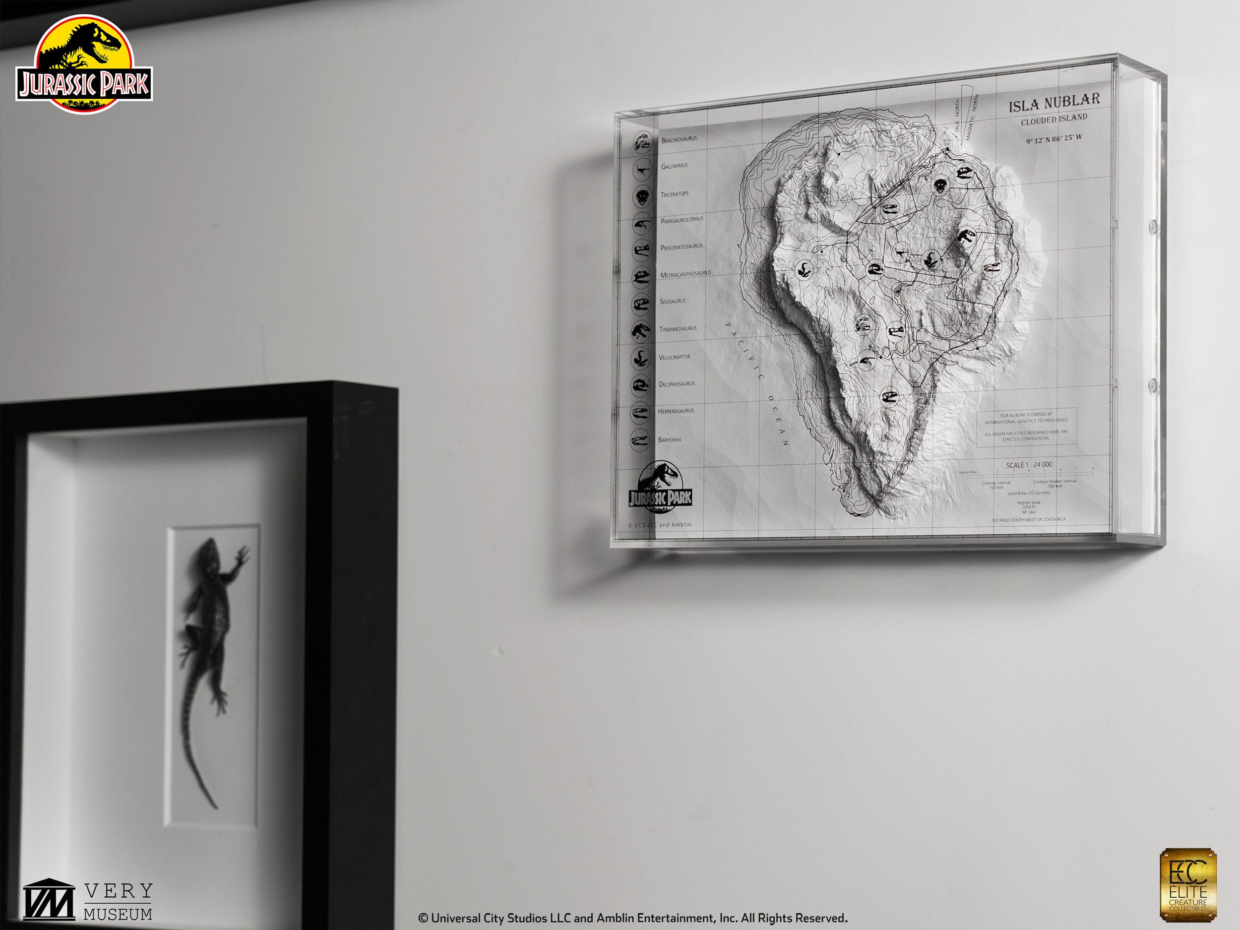 Jurassic Park Topographic Map Isla Nublar (Limited to 200 pieces Worldwide) - Loaded Dice