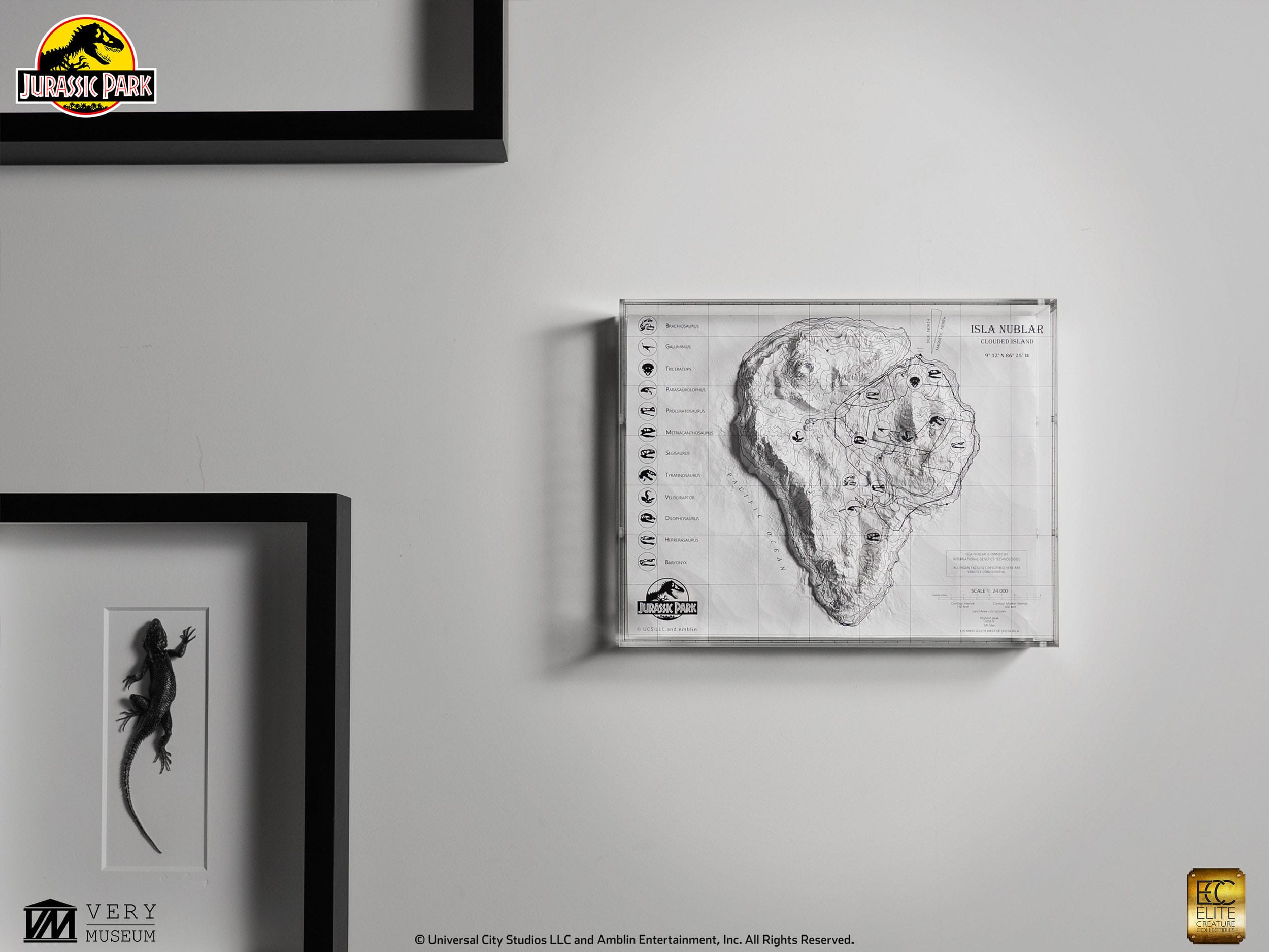 Jurassic Park Topographic Map Isla Nublar (Limited to 200 pieces Worldwide) - Loaded Dice