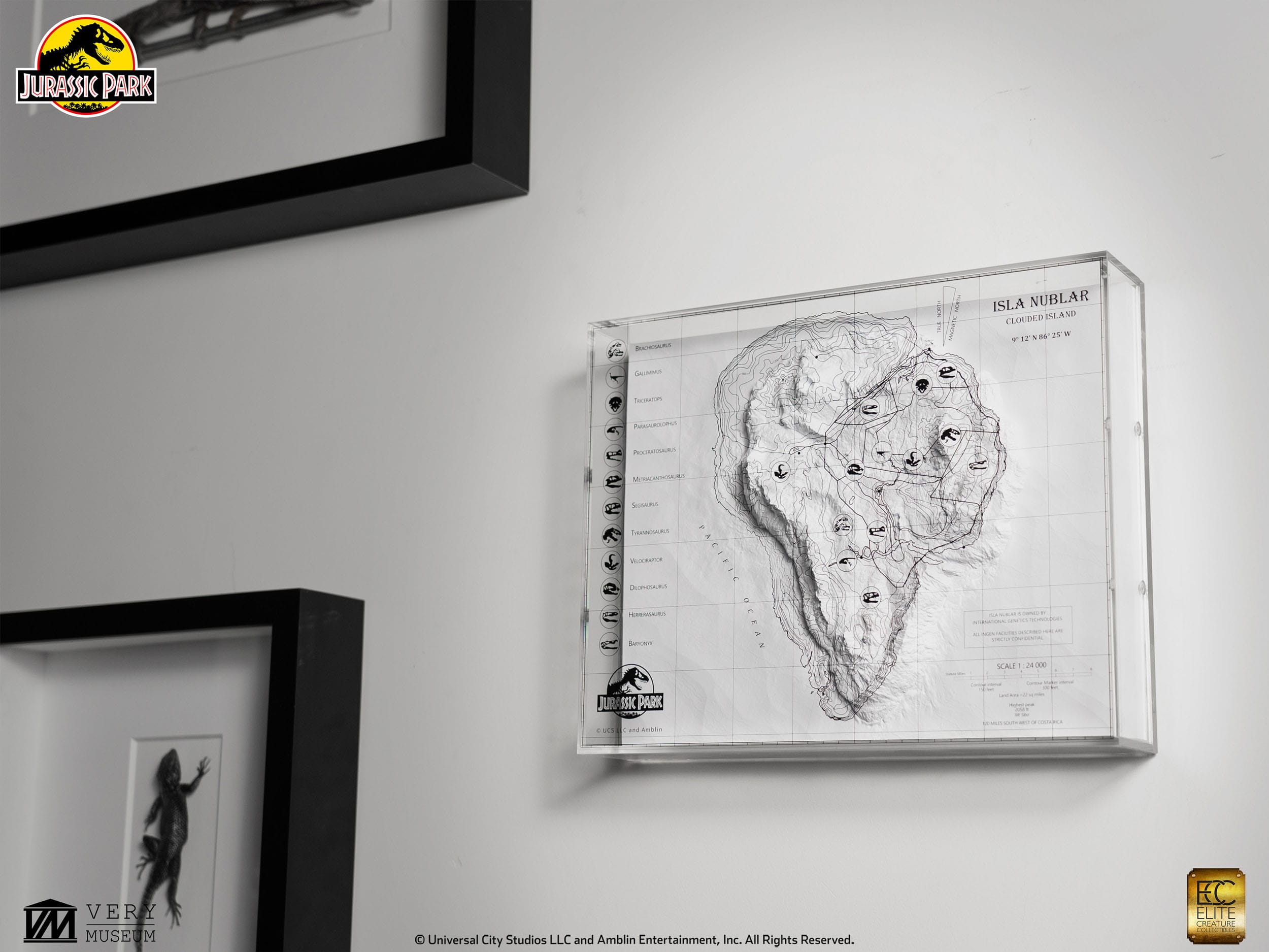 Jurassic Park Topographic Map Isla Nublar (Limited to 200 pieces Worldwide) - Loaded Dice