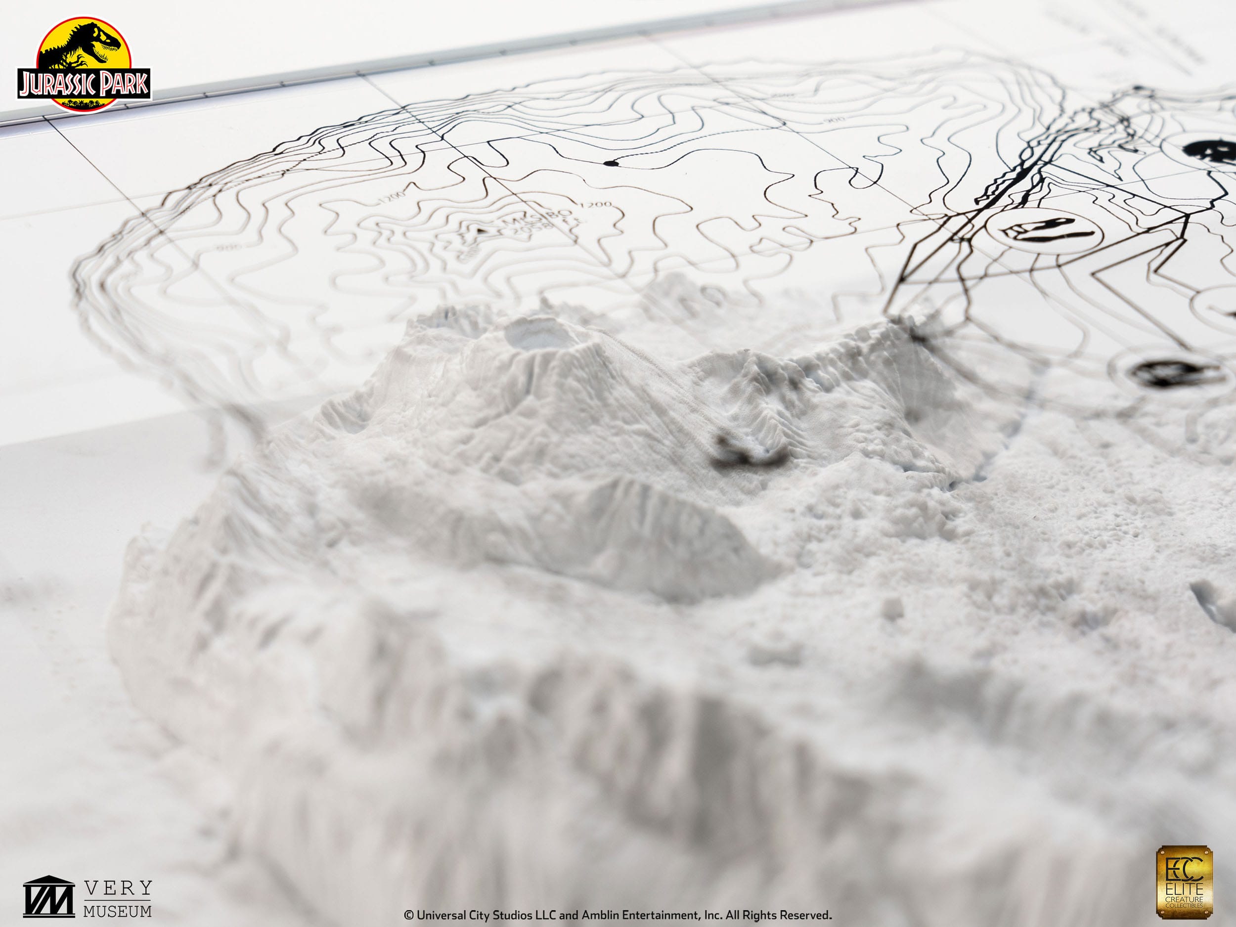 Jurassic Park Topographic Map Isla Nublar (Limited to 200 pieces Worldwide) - Loaded Dice