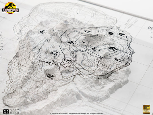 Jurassic Park Topographic Map Isla Nublar (Limited to 200 pieces Worldwide) - Loaded Dice