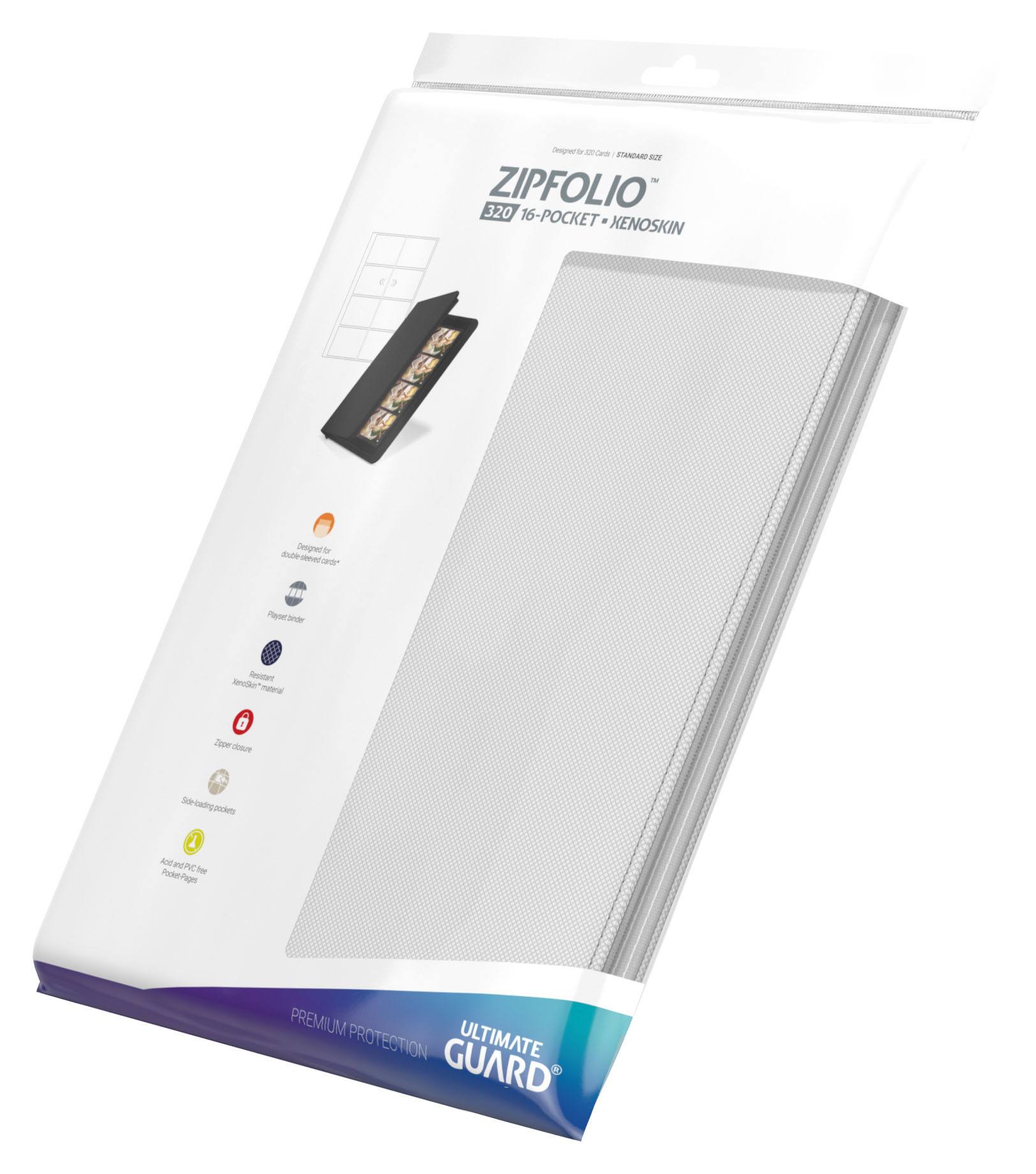 Ultimate Guard Zipfolio 320 16-Pocket Xenoskin - White - Loaded Dice