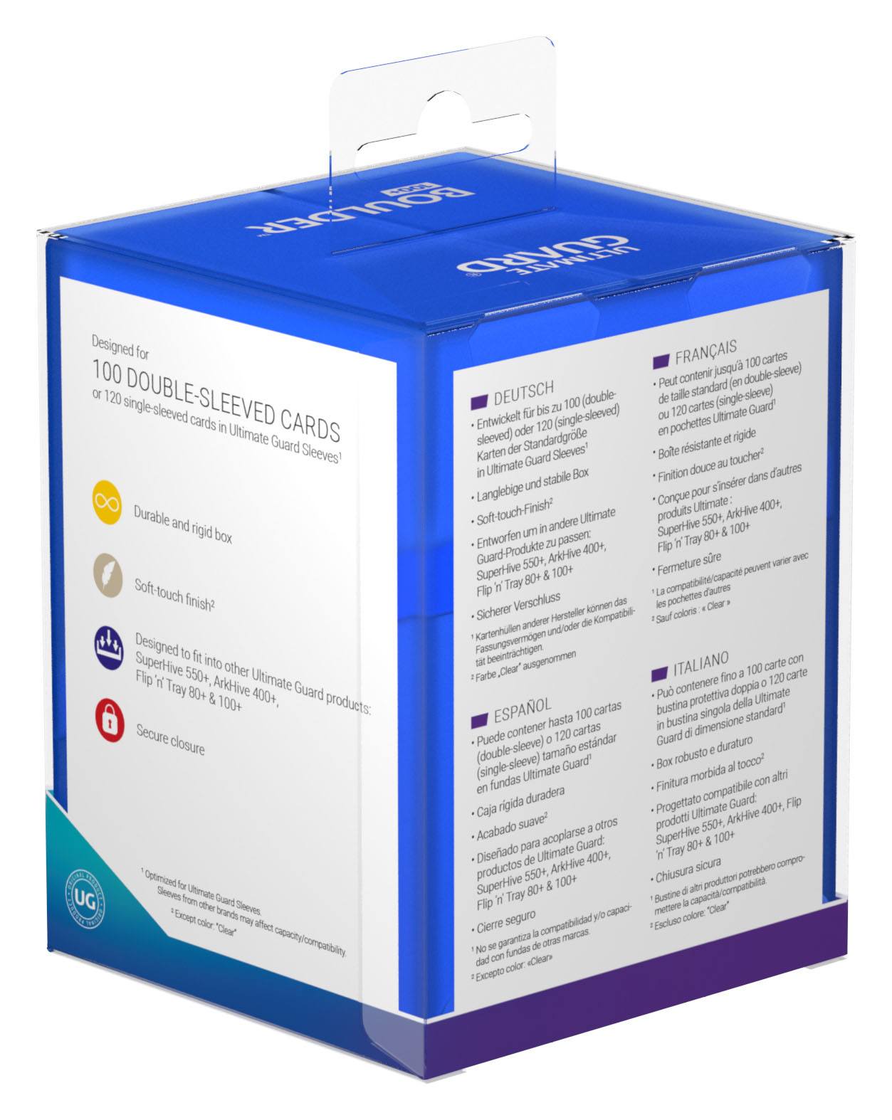 Ultimate Guard Boulder Deck Case 100+ - Sapphire - Loaded Dice