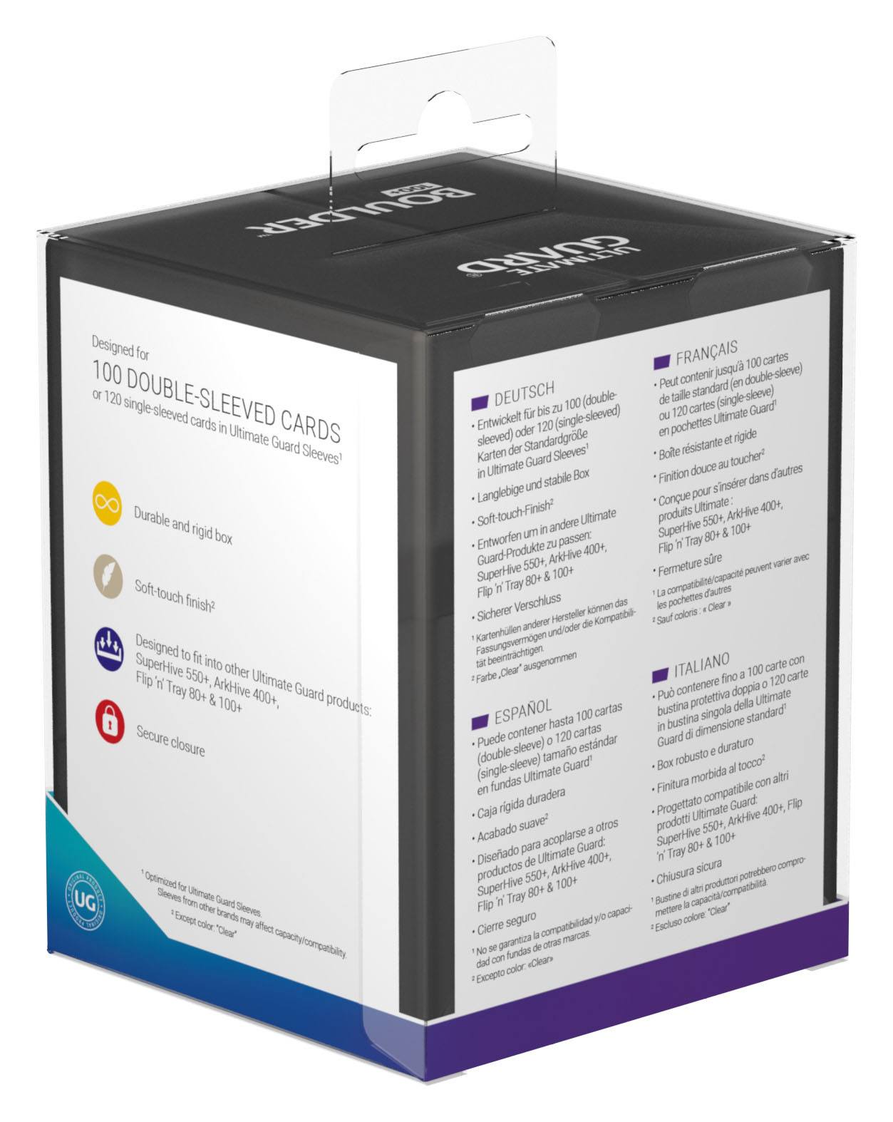 Ultimate Guard - Boulder Deck Case 100+ - Onyx - Loaded Dice