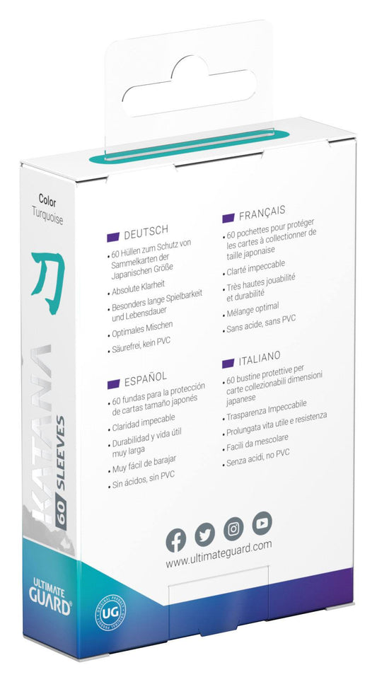 Ultimate Guard Katana Sleeves Japanese Size (60) - Turquoise - Loaded Dice