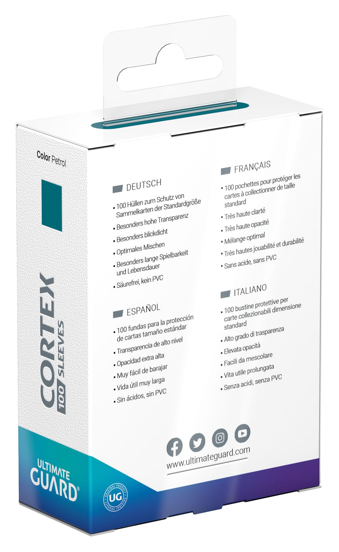 Ultimate Guard Cortex Sleeves Standard Size (100) - Petrol - Loaded Dice