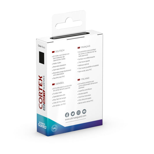 Ultimate Guard Cortex Sleeves Matte Japanese Size (60) - Black - Loaded Dice