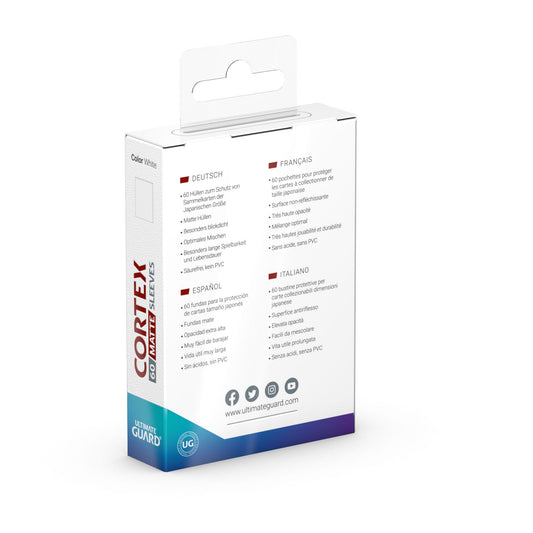 Ultimate Guard Cortex Sleeves Matte Japanese Size (60) - White - Loaded Dice