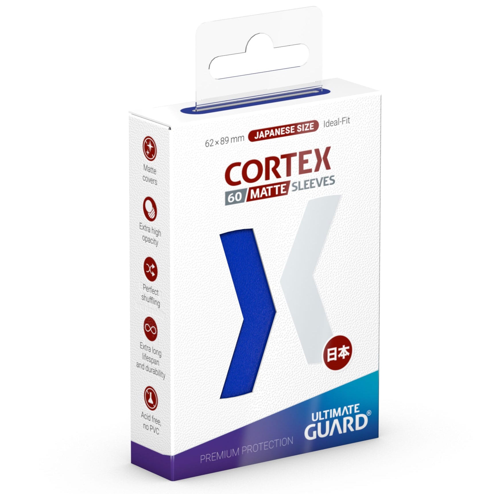 Ultimate Guard Cortex Sleeves Matte Japanese Size (60) - Blue - Loaded Dice
