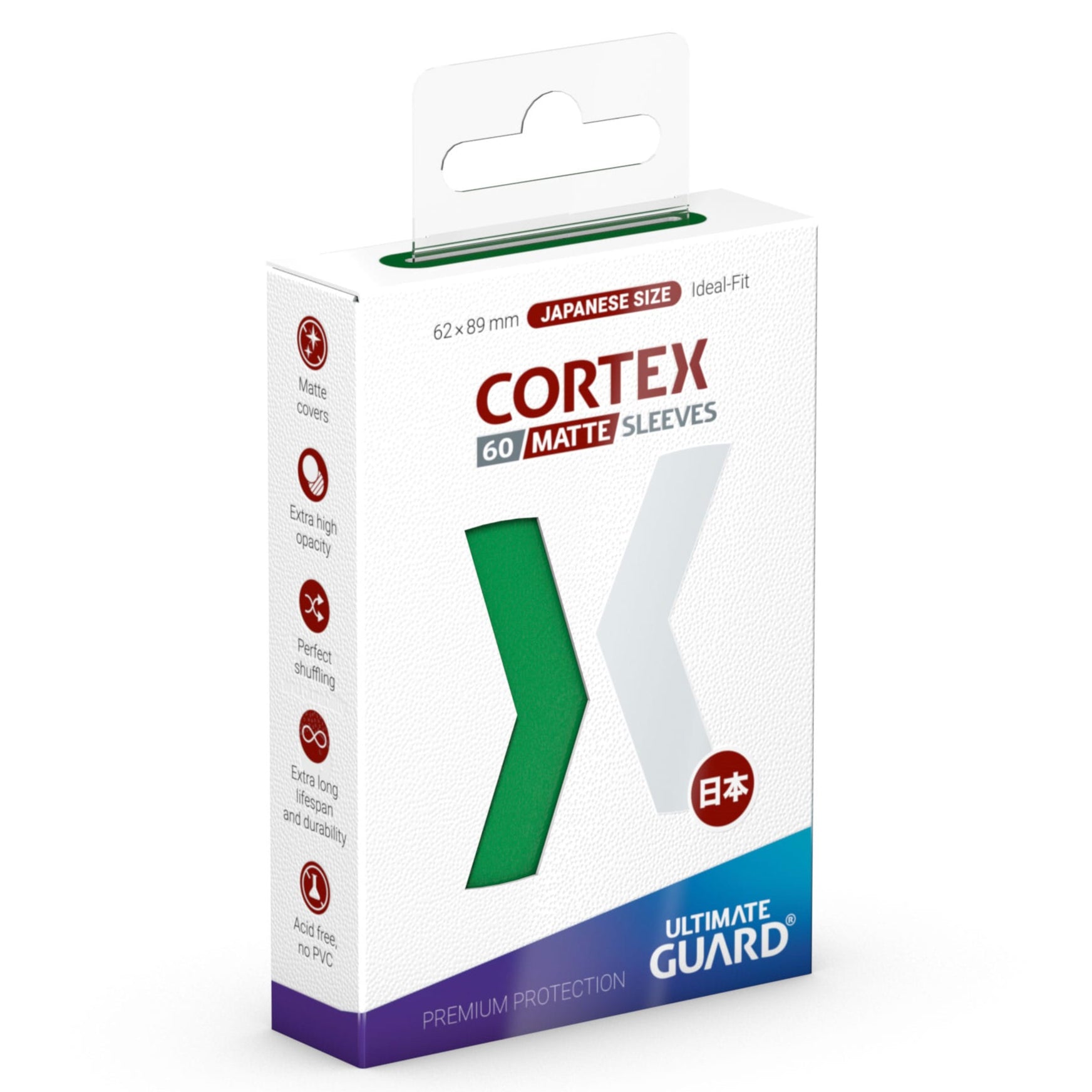 Ultimate Guard Cortex Sleeves Matte Japanese Size (60) - Green - Loaded Dice