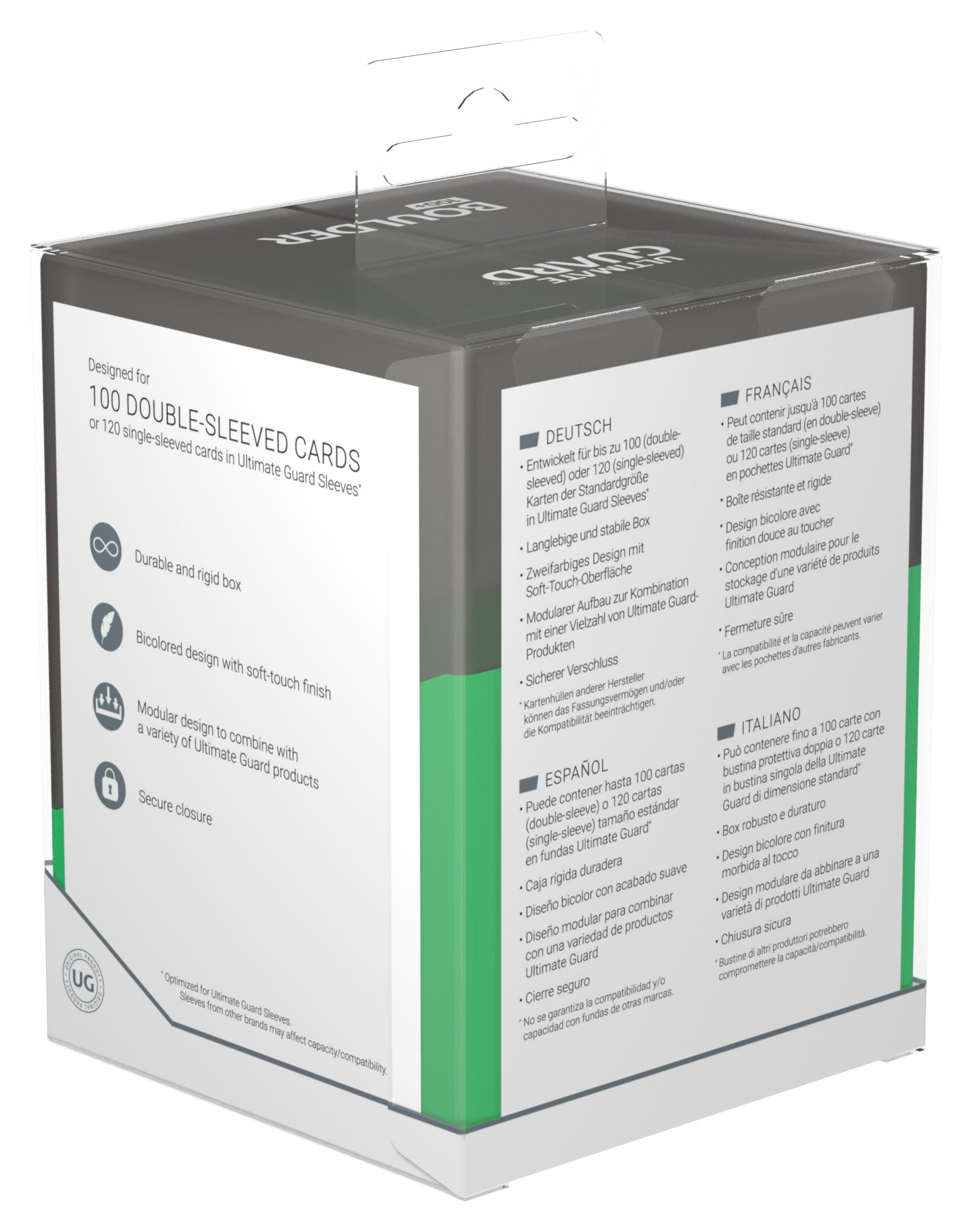 Ultimate Guard Boulder 100+ Synergy - Black/Green - Loaded Dice