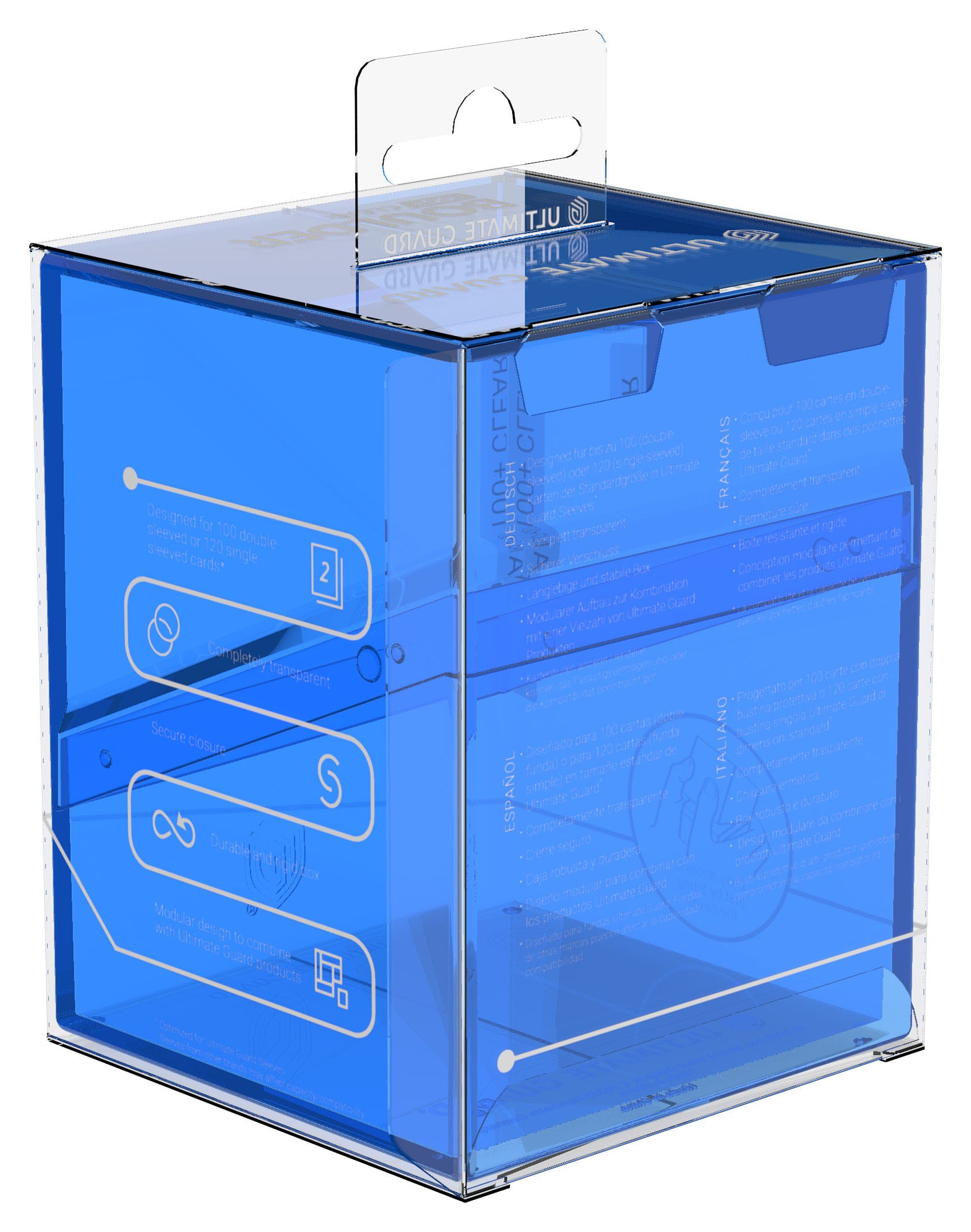 Ultimate Guard Boulder 100+ Clear - Sapphire - Loaded Dice