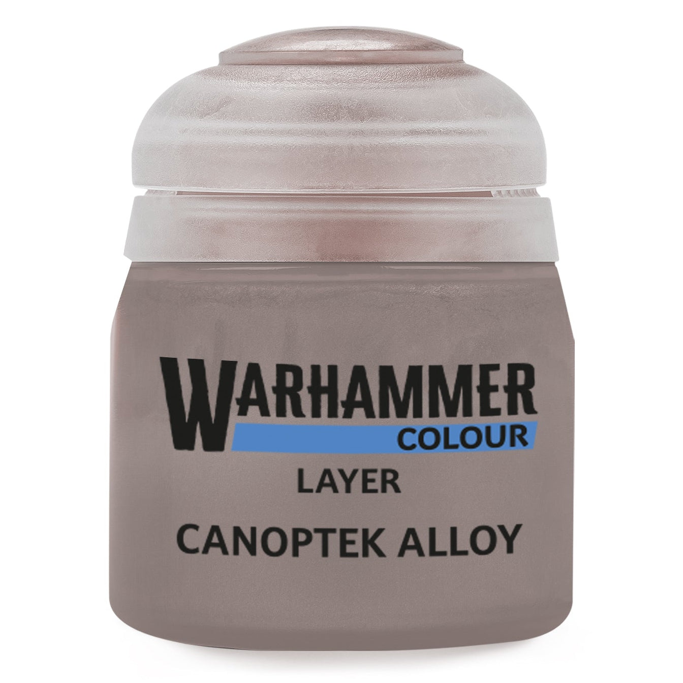 Warhammer Colour Layer Canoptek Alloy paint jar on a white background