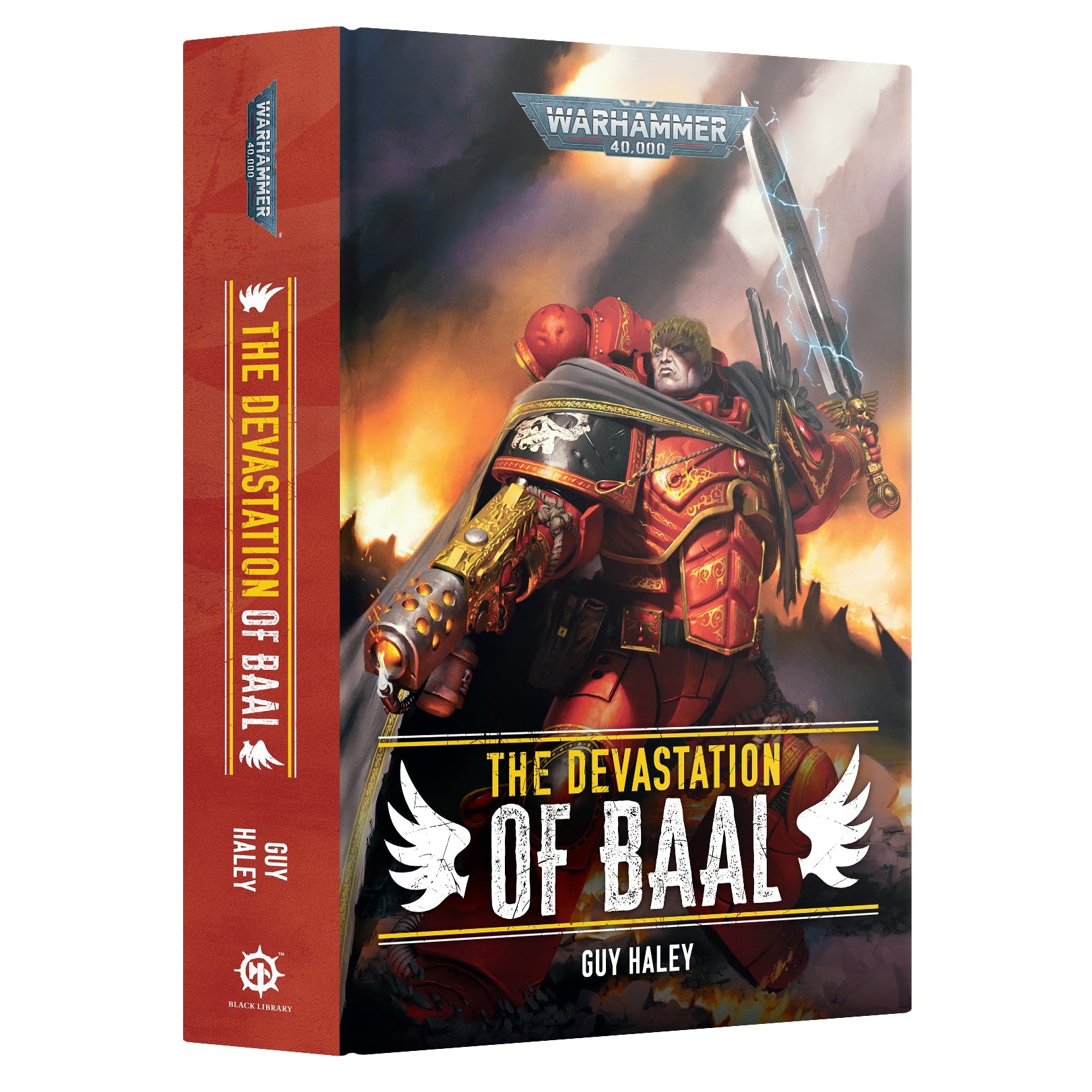 Warhammer 40k The Devastation of Baal tabletop gaming box by Guy Haley, showing the front cover and spine on a white background.