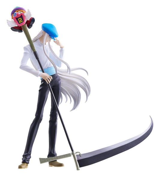 Good Smile Company Pop Up Parade Kite figure from Hunter x Hunter with blue cap and large scythe