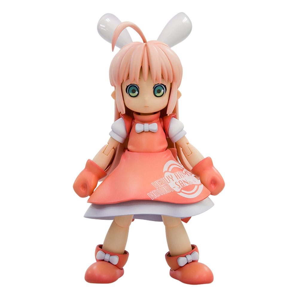 Kotobukiya HoiHoi-san Heavy Arms Ver. model kit front view in pink and white dress