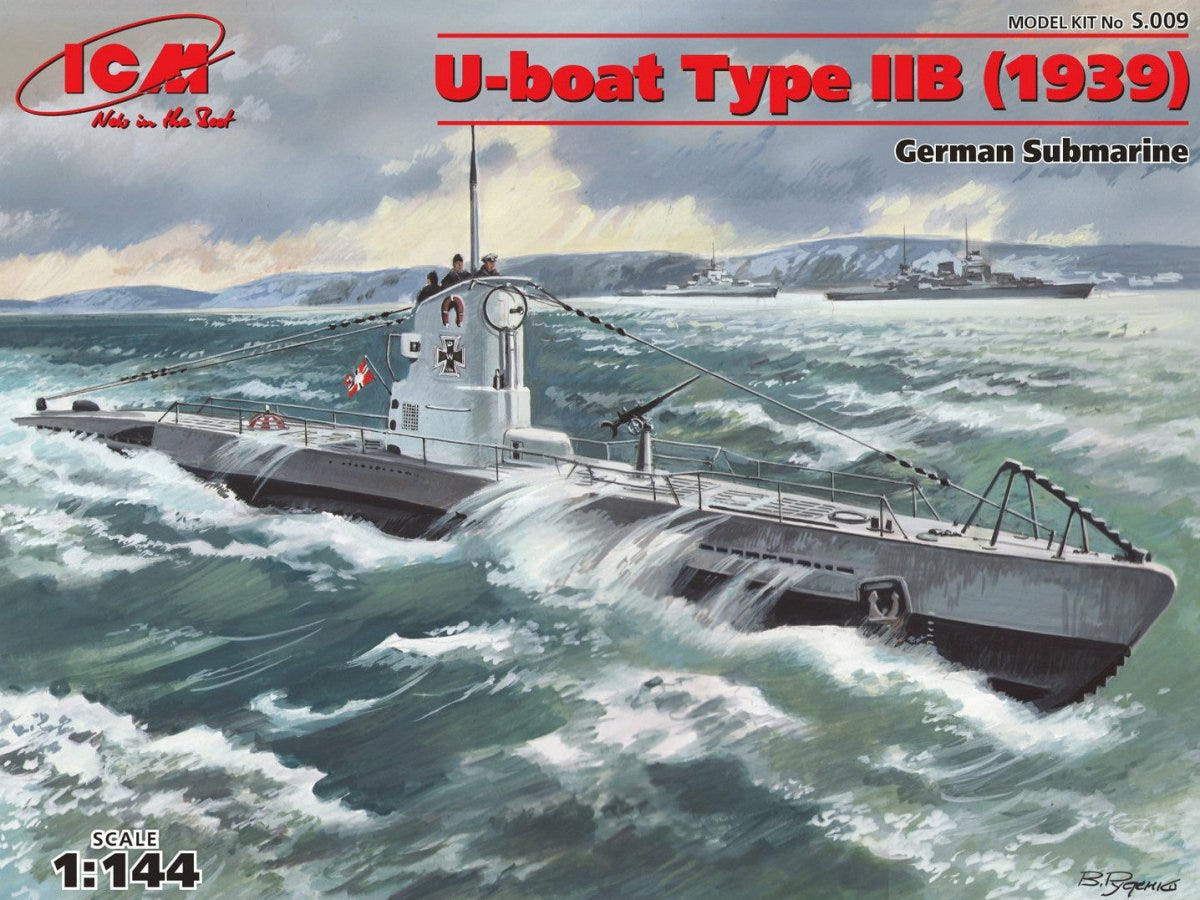 ICM 1:144 U-Boat Type IIB (1939) German Submarine - ICMS009