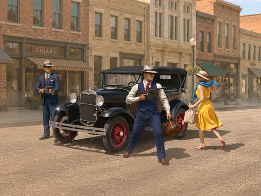 ICM 1:24 ‘Daring Robbery’ Ford Model A with 3 Gangster Figures - ICM24055