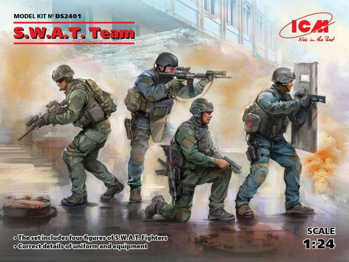 ICM 1:24 S.W.A.T. Team with 4 Figures - ICMDS2401