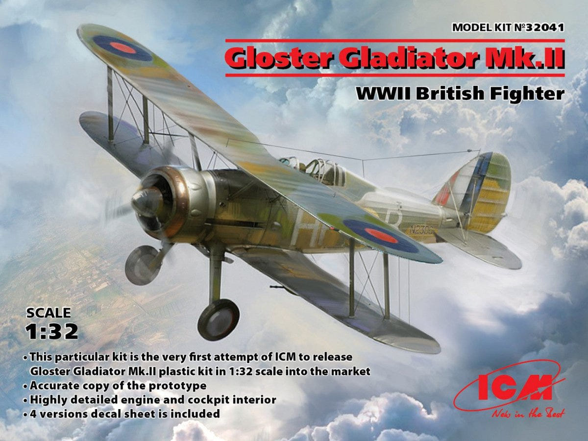 ICM 1:32 Gloster Gladiator Mk.II WWII British Fighter Plane - ICM32041