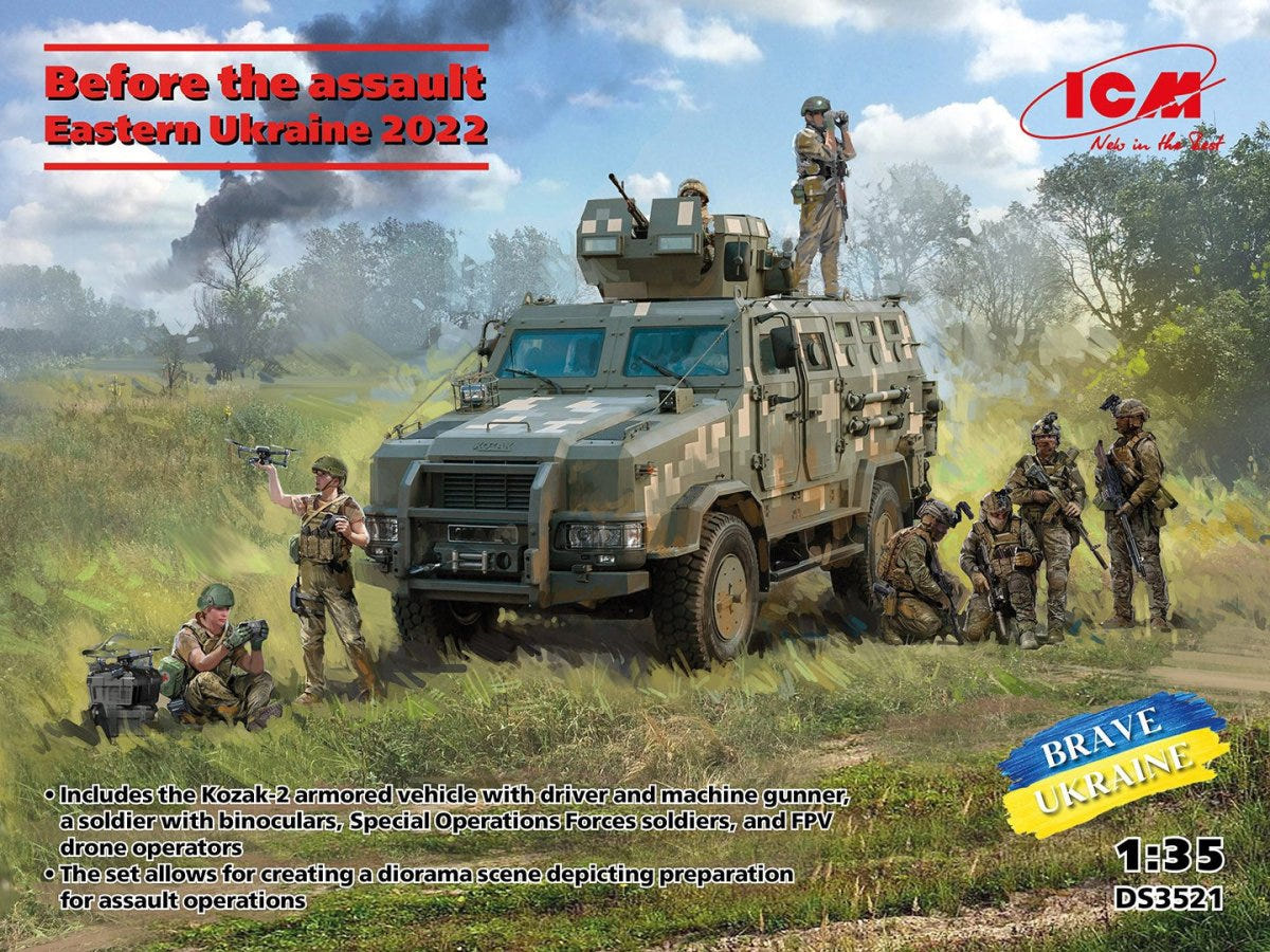 ICM 1:35 Before The Assault Eastern Ukraine 2022 (Kozak-2 & 8 Figures) - ICMDS3521